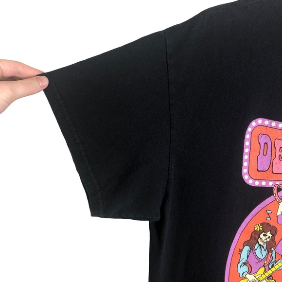 STEVEN RHODES Black Graphic Tee Death Metal Sing Along Spencers Unisex Size L - Picture 5 of 9